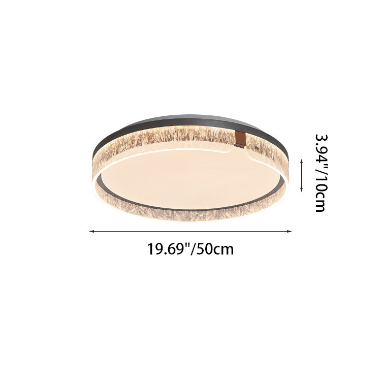 Plafonnier LED Rond Minimaliste Moderne en Fer Aluminium Acrylique pour Salon 