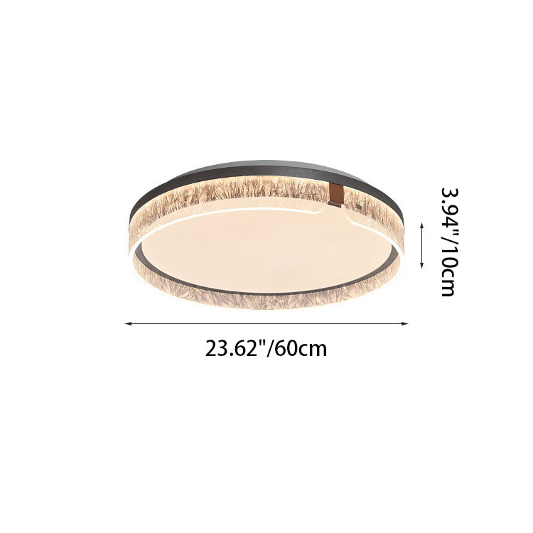 Plafonnier LED Rond Minimaliste Moderne en Fer Aluminium Acrylique pour Salon 