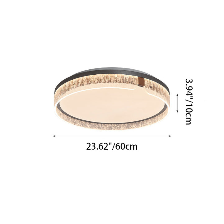 Plafonnier LED Rond Minimaliste Moderne en Fer Aluminium Acrylique pour Salon 