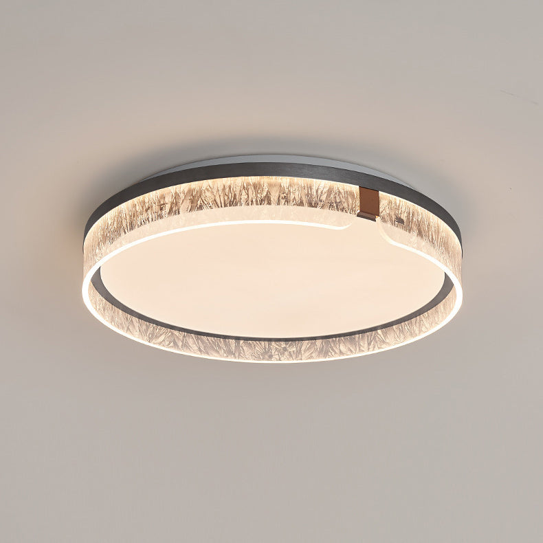 Plafonnier LED Rond Minimaliste Moderne en Fer Aluminium Acrylique pour Salon 