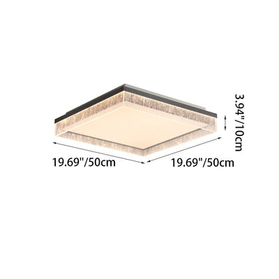 Modern Minimalist Square Rectangle Iron Aluminum Acrylic LED Flush Mount Ceiling Light For Living Room