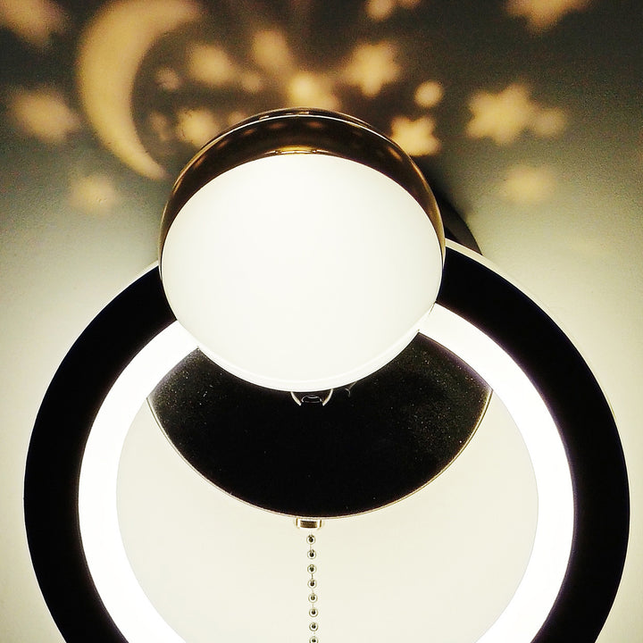 Zeitgenössische nordische runde Globus Eisen Aluminium Acryl LED Wandleuchte für Schlafzimmer 