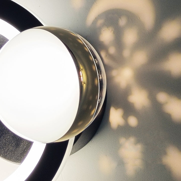 Zeitgenössische nordische runde Globus Eisen Aluminium Acryl LED Wandleuchte für Schlafzimmer 