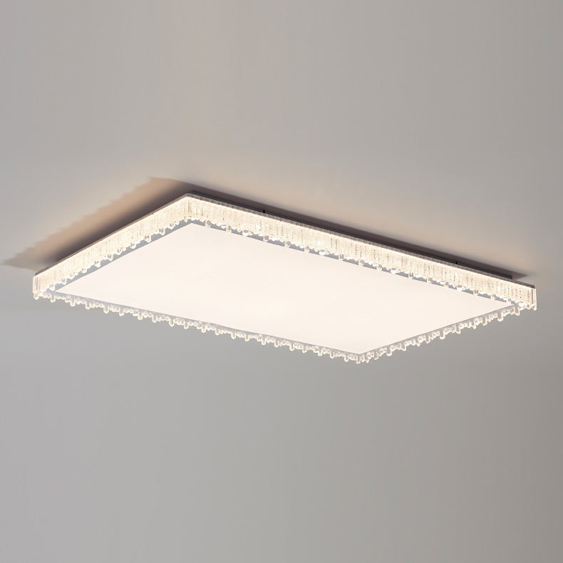 Modern Luxury Rectangle Square Icicle Shape Iron Acrylic LED Flush Mount Ceiling Light For Living Room