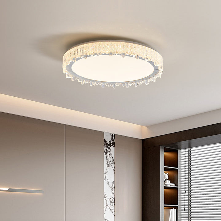 Moderne luxuriöse runde Eiszapfenform Eisen Acryl LED Deckenleuchte für Schlafzimmer 