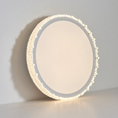 Moderna lámpara de techo LED de lujo redonda en forma de carámbano de hierro y acrílico para dormitorio 