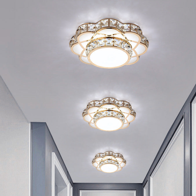 Luz de techo empotrada LED con pantalla de cristal de hierro creativo contemporáneo para pasillo 