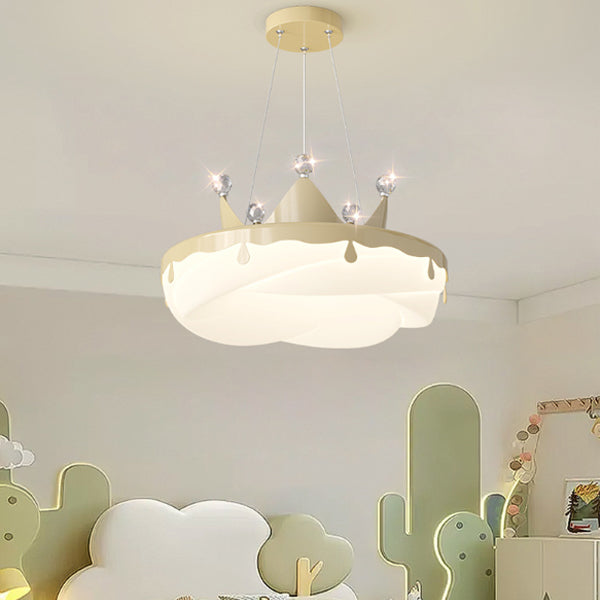 Lustre LED en forme de couronne ronde pour enfants créatifs contemporains avec cadre en matériel de beignet en plastique pour chambre à coucher 