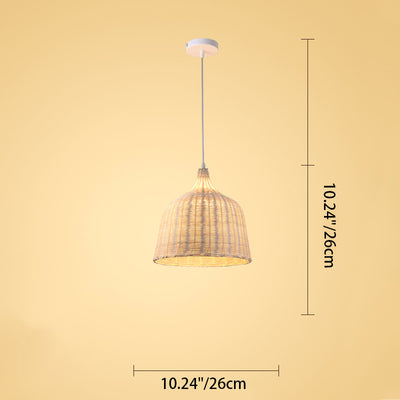 Forme de verre à vin chinois traditionnel en bambou 1-lumière suspension pour salon 