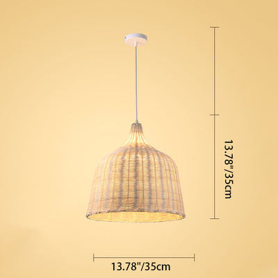 Forme de verre à vin chinois traditionnel en bambou 1-lumière suspension pour salon 