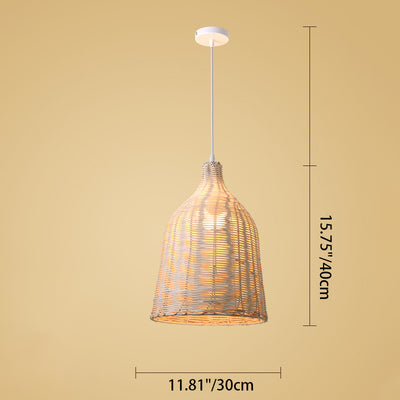 Forme de verre à vin chinois traditionnel en bambou 1-lumière suspension pour salon 