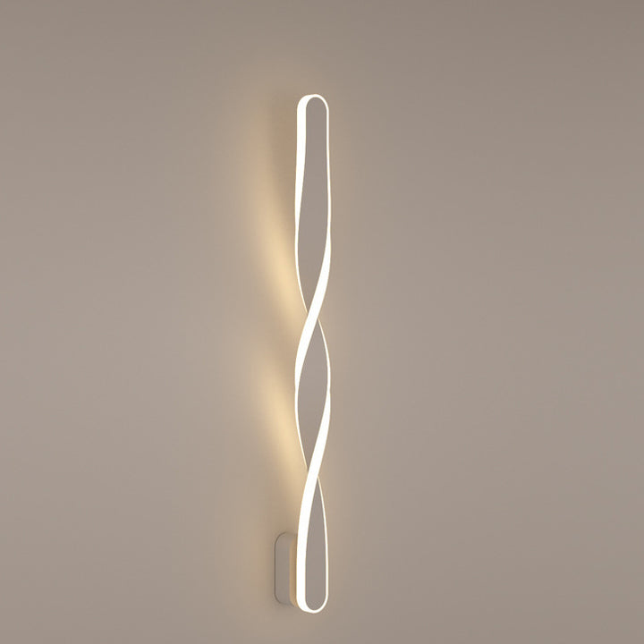Applique murale LED en spirale minimaliste moderne en fer et aluminium pour chambre à coucher 