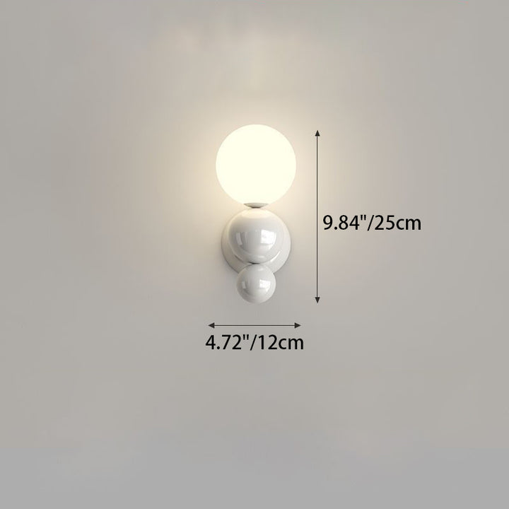 Moderne minimalistische Multi-Globus Eisen Kunststoff 1-Licht Wandleuchte für Wohnzimmer 
