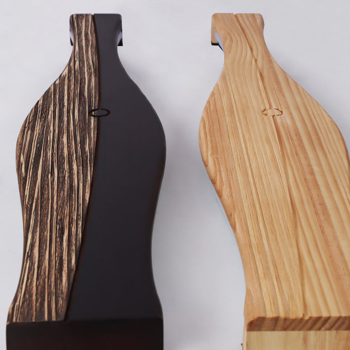 Applique murale à LED en forme de vase japonais traditionnel en bois, aluminium et silicone pour salon 