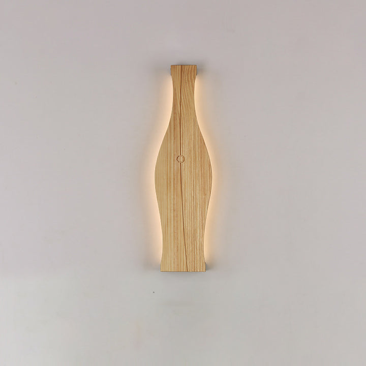 Applique murale à LED en forme de vase japonais traditionnel en bois, aluminium et silicone pour salon 