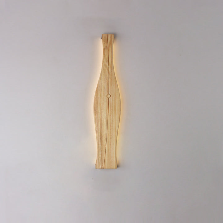Applique murale à LED en forme de vase japonais traditionnel en bois, aluminium et silicone pour salon 