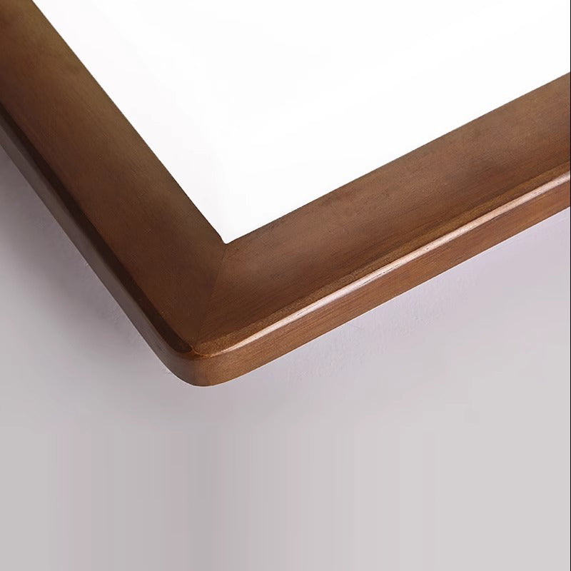 Traditionelle chinesische quadratische Deckenleuchte aus massivem Holz mit Acrylschirm und LED für das Schlafzimmer 