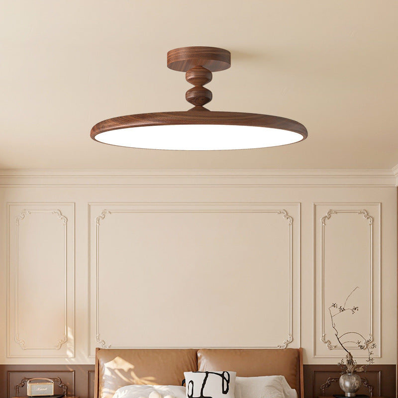 Plafonnier semi-encastré LED en fer PVC rond rétro contemporain pour chambre 