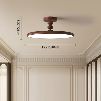 Plafonnier semi-encastré LED en fer PVC rond rétro contemporain pour chambre 