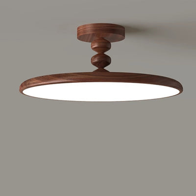 Plafonnier semi-encastré LED en fer PVC rond rétro contemporain pour chambre 