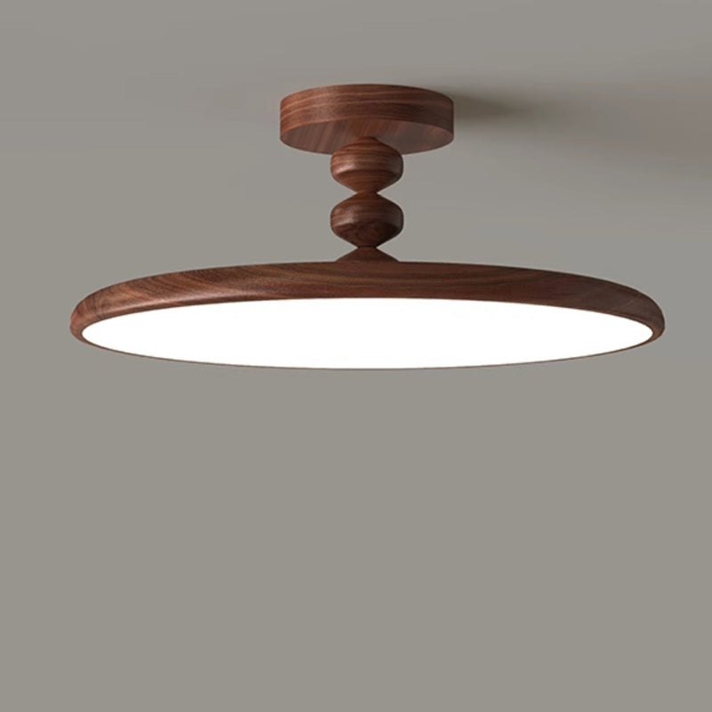 Plafonnier semi-encastré LED en fer PVC rond rétro contemporain pour chambre 