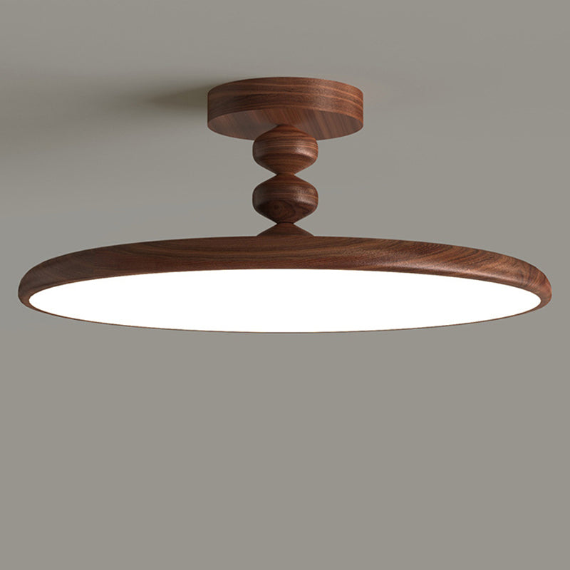 Plafonnier semi-encastré LED en fer PVC rond rétro contemporain pour chambre 