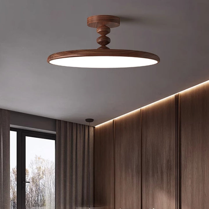 Plafonnier semi-encastré LED en fer PVC rond rétro contemporain pour chambre 
