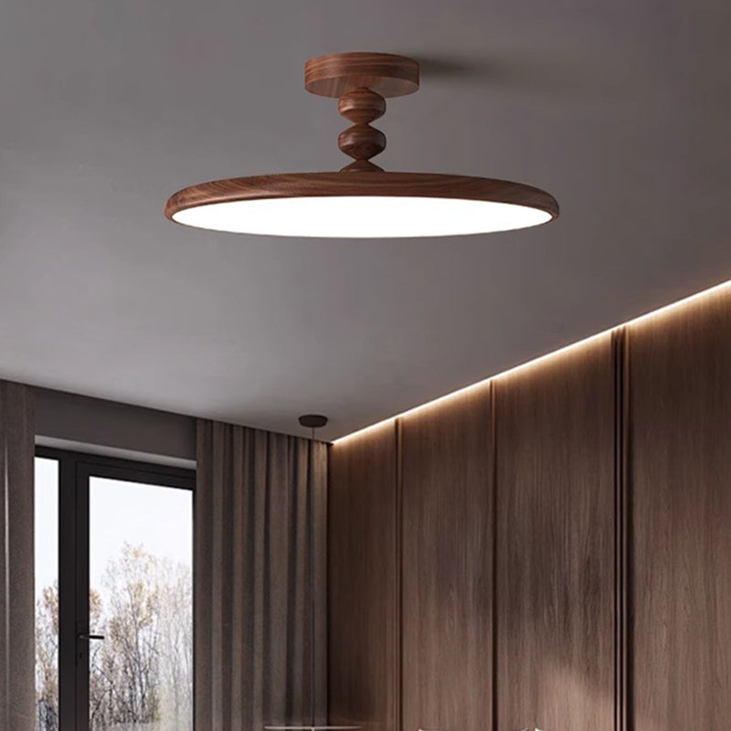 Plafonnier semi-encastré LED en fer PVC rond rétro contemporain pour chambre 