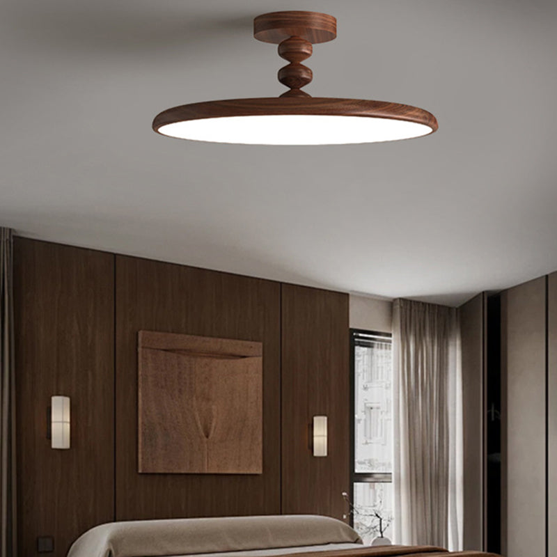 Plafonnier semi-encastré LED en fer PVC rond rétro contemporain pour chambre 