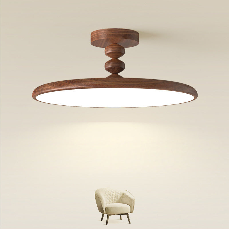 Plafonnier semi-encastré LED en fer PVC rond rétro contemporain pour chambre 