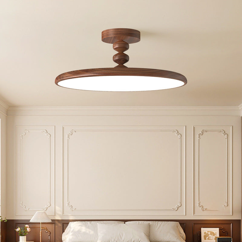 Plafonnier semi-encastré LED en fer PVC rond rétro contemporain pour chambre 