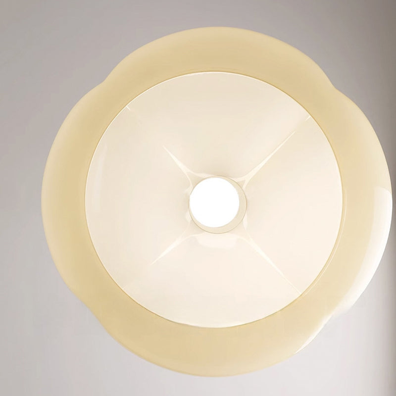 Zeitgenössische nordische Kürbisform Eisen Glas 1-Licht Semi-Flush Mount Deckenleuchte für Wohnzimmer 