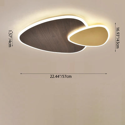 Modern Minimalist Triangle Hardware Acrylic LED Flush Mount Ceiling Light For Living Room