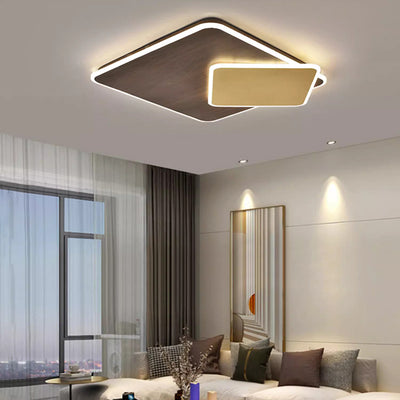 Lustre LED encastré carré en acrylique moderne minimaliste pour salon 