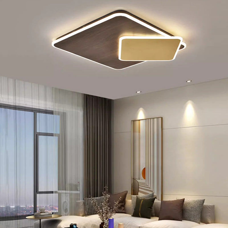 Lustre LED encastré carré en acrylique moderne minimaliste pour salon 
