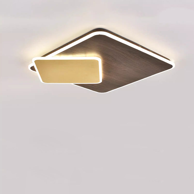 Lustre LED encastré carré en acrylique moderne minimaliste pour salon 