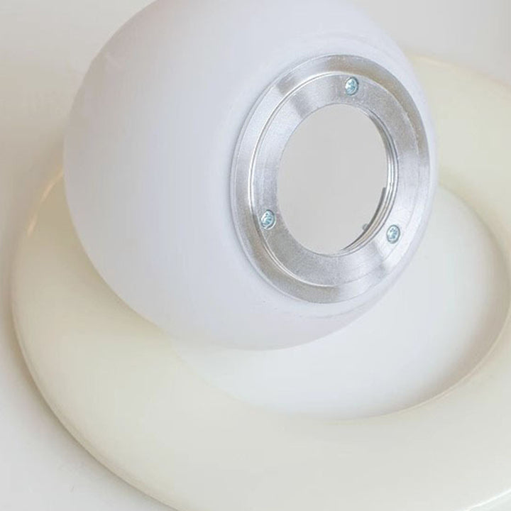 Plafonnier semi-encastré LED en résine de verre en acier au carbone cercle globe créatif contemporain pour couloir 