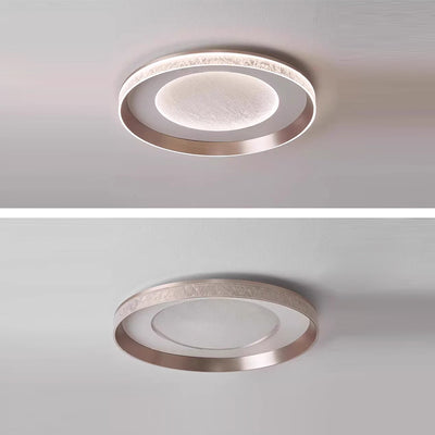 Luz de techo LED empotrada de círculo concéntrico minimalista moderno de hierro, aluminio y acrílico para dormitorio 