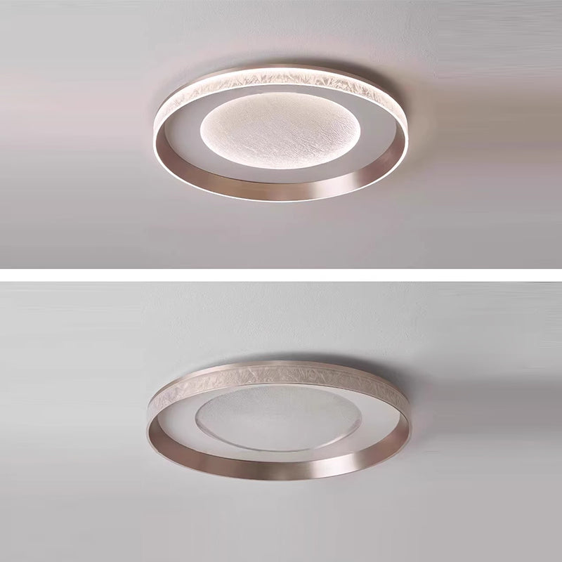 Luz de techo LED empotrada de círculo concéntrico minimalista moderno de hierro, aluminio y acrílico para dormitorio 