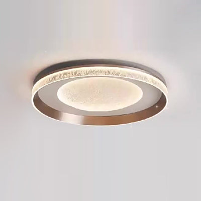 Luz de techo LED empotrada de círculo concéntrico minimalista moderno de hierro, aluminio y acrílico para dormitorio 