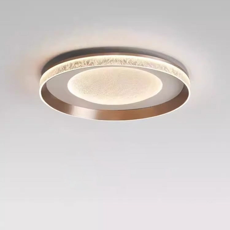 Luz de techo LED empotrada de círculo concéntrico minimalista moderno de hierro, aluminio y acrílico para dormitorio 