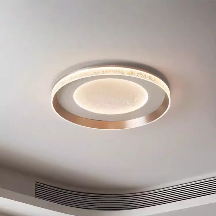 Luz de techo LED empotrada de círculo concéntrico minimalista moderno de hierro, aluminio y acrílico para dormitorio 