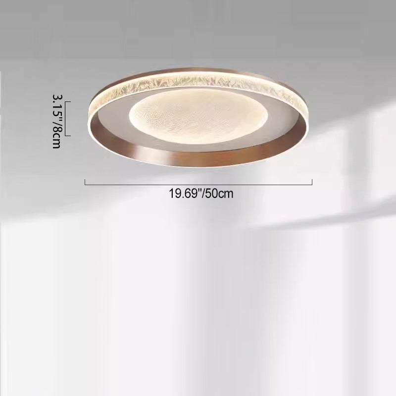 Luz de techo LED empotrada de círculo concéntrico minimalista moderno de hierro, aluminio y acrílico para dormitorio 