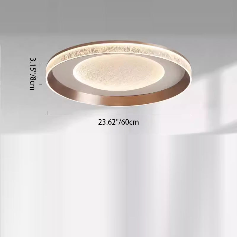 Luz de techo LED empotrada de círculo concéntrico minimalista moderno de hierro, aluminio y acrílico para dormitorio 