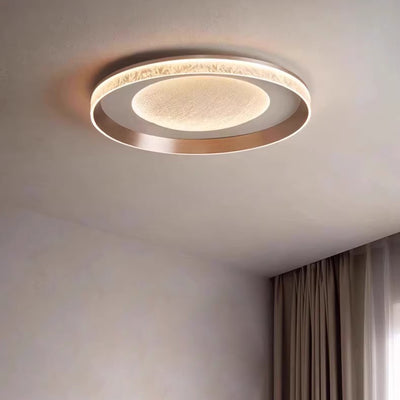 Luz de techo LED empotrada de círculo concéntrico minimalista moderno de hierro, aluminio y acrílico para dormitorio 