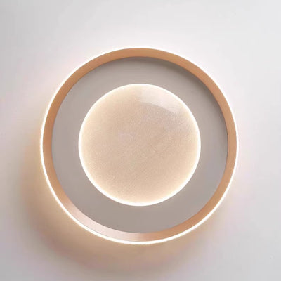 Luz de techo LED empotrada de círculo concéntrico minimalista moderno de hierro, aluminio y acrílico para dormitorio 