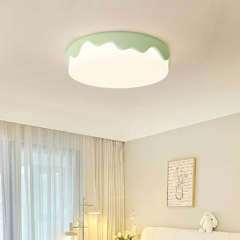 Luz de techo empotrada LED de resina acrílica para pastel redondo creativo contemporáneo para dormitorio 