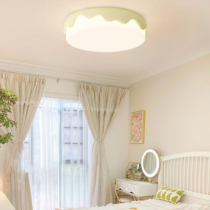 Luz de techo empotrada LED de resina acrílica para pastel redondo creativo contemporáneo para dormitorio 