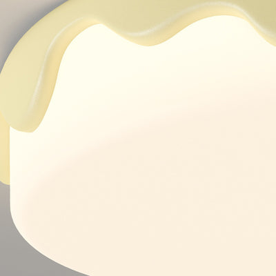 Plafonnier LED en résine acrylique avec montage affleurant pour chambre à coucher, design contemporain et créatif, en forme de gâteau rond 
