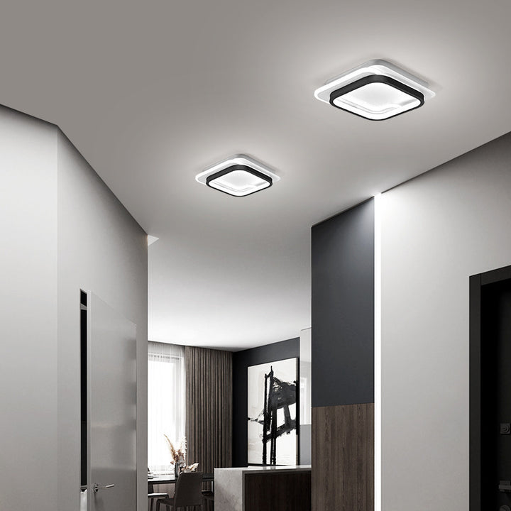 Moderno Minimalista Cuadrado Redondo Diamante Hierro Aluminio Acrílico Silicona LED Montaje Empotrado Luz de Techo Para Pasillo 